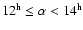 $12^{\rm h}\leq\alpha<14^{\rm h}$