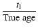$\displaystyle\frac{t_{\rm l}}{\mbox{True age}}$
