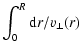 $\displaystyle \int_0^R {\rm d}r/v_\perp(r)$