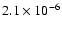 $2.1\times10^{-6}$
