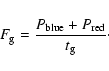 \begin{displaymath}F_{\rm g} = \frac{P_{\rm blue} + P_{\rm red}}{t_{\rm g}}\cdot
\end{displaymath}