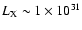 $L_{\rm X}\sim 1\times 10^{31}$