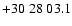 $+30\;28\;03.1$