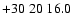 $+30\;20\;16.0$