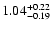 $\rm 1.04_{-0.19}^{+0.22}$