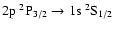 $\rm 2p~^2P_{3/2} \rightarrow 1s~^2S_{1/2}$