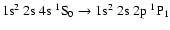$\rm 1s^2~2s~4s~^1S_0 \rightarrow 1s^2~2s~2p~^1P_1$