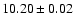 $\rm 10.20\pm 0.02$