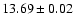 $13.69\pm 0.02$