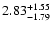 $\rm 2.83_{-1.79}^{+1.55}$