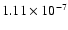 $1.11\times10^{-7}$