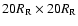 $20 R_{{\rm R}}\times 20 R_{{\rm R}}$