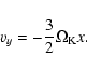 \begin{displaymath}%
v_y = - \frac{3}{2} \Omega_{{\rm K}} x.
\end{displaymath}