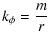 $\displaystyle k_\phi = \frac{m}{r}$