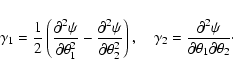 \begin{displaymath}\gamma_1=\frac{1}{2}\left(\frac{\partial^2\psi}{\partial\thet...
...=\frac{\partial^2\psi}{\partial\theta_1\partial\theta_2} \cdot
\end{displaymath}
