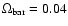 $\Omega_{\rm bar}=0.04$
