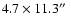 $4.7\times 11.3\hbox{$^{\prime\prime}$ }$