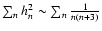 $\sum_{n} h_{n}^{2} \sim \sum_{n} \frac{1}{n(n+3)}$