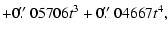 $\displaystyle + 0\hbox{$.\!\!^{\prime\prime}$ }05706t^3 + 0\hbox{$.\!\!^{\prime\prime}$ }04667t^4,$