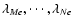 $\lambda_{Me}, \cdots, \lambda_{Ne}$