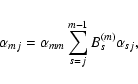\begin{displaymath}\alpha_{mj}=\alpha_{mm}\sum^{m-1}_{s=j}B_s^{(m)}\alpha_{sj},
\end{displaymath}