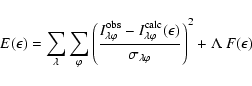 \begin{displaymath}%
E(\epsilon) = \sum_\lambda\sum_\varphi\left(\frac{\displays...
...ystyle\sigma_{\lambda\varphi}}\right) ^2
+ \Lambda~F(\epsilon)
\end{displaymath}