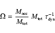 \begin{displaymath}{
}
\Omega = {\frac{M_{\mbox{\tiny acc}}}{M_{\mbox{\tiny tot}}}} \;
M_{\mbox{\tiny tot}} \; \tau_{\mbox{\tiny dyn}}^{-1}
\end{displaymath}