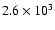 $2.6 \times 10^{3}$