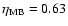 $\eta_{\rm MB} = 0.63$