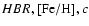 $HBR, [{\rm Fe/H}],
c$