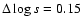 $\Delta\log s =0.15$