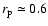 $r_{\rm p}\simeq0.6$