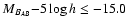 $M_{B_{AB}}{-}5\log h\le-15.0$