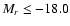 $M_r\le-18.0$