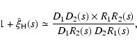 \begin{displaymath}%
1+\hat{\xi}_{\rm H}(s)\simeq {D_1D_2(s) \times R_1R_2(s) \over D_1R_2(s)\ D_2R_1(s)},
\end{displaymath}