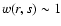 $w(r,s)\sim1$