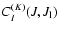 $C^{(K)}_I(J,J_{\rm l})$