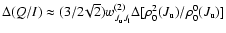 $\Delta(Q/I)\approx(3/2\!\sqrt{2})w_{J_{\rm u}J_{\rm l}}^{(2)}\Delta[{\rho^2_0(J_{\rm u})/\rho^0_0(J_{\rm u})}]$