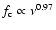 $f_{\rm c} \propto \nu^{0.97}$
