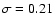 $\sigma = 0.21$