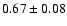 $0.67 \pm 0.08$