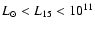 $L_\odot<L_{15} < 10^{11}$