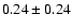 $0.24\pm 0.24 $