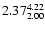 $2.37_{\rm 2.00}^{4.22}$
