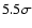 $5.5\sigma$