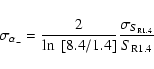 \begin{displaymath}%
\sigma_{\alpha_-} = \frac{2}{\ln~[8.4/1.4]} \frac{\sigma_{S_{{\rm R1.4}}}}{S_{{\rm R1.4}}}
\end{displaymath}