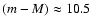 $(m-M)\approx 10.5$