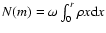 $N(m)=\omega \int _0^r \rho x{\rm d}x$