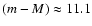 $(m-M)\approx 11.1$