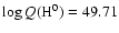 $\log Q({\rm H}^0) = 49.71$